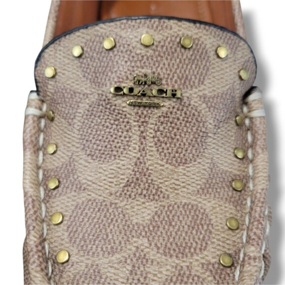 Coach Shoes Size 7.5B Coach McKenna Driver Loafers Coach Signature Monogram Logo - Picture 4 of 12
